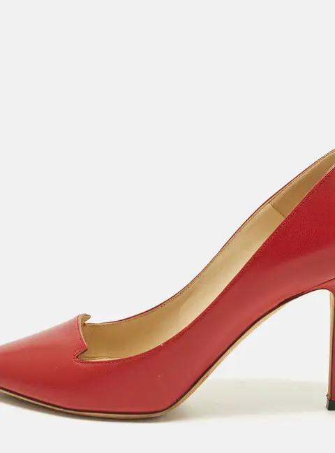 Jimmy Choo Avril Size 36.5 Red Leather Pointed Toe Pumps