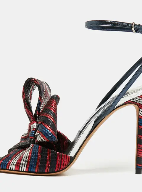 Jimmy Choo Size 39.5 Multicolor Leather Ankle Strap Sandals