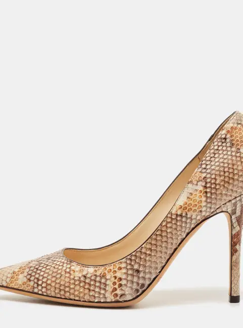 Jimmy Choo Romy Size 36.5 Multicolor Snakeskin Leather Pumps