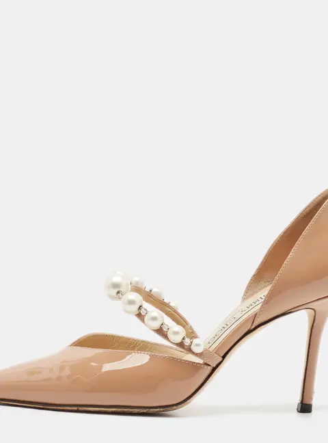 Jimmy Choo Aurelie Size 36 Beige Patent Leather D'orsay Pumps
