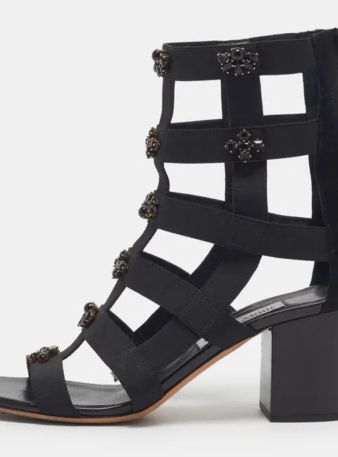 Jimmy Choo Myriad Size 40 Black Suede Gladiator Sandals