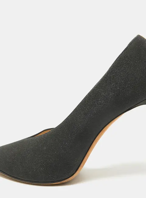 Jimmy Choo Sophia Size 36.5 Grey Glitter D'orsay Pumps