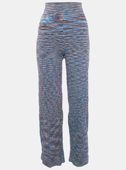 Jonathan Simkhai Caicos Multicolor Space Knit Wide-Leg Trousers L