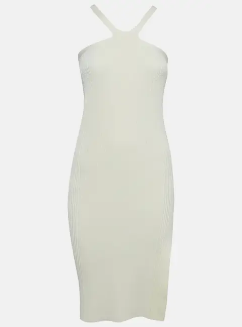 Jonathan Simkhai Ivory White Rib Knit Tabitha Dress S