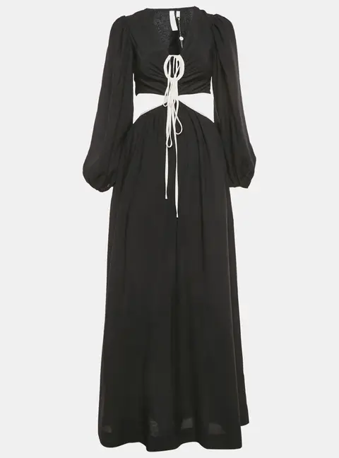 Jonathan Simkhai Black Crepe Cutout Maxi Dress XS