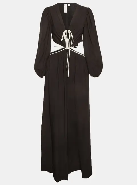 Jonathan Simkhai Black Cotton Cut Out Maxi Dress S