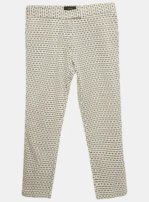 Joseph Black/White Patterned Cotton Pants S