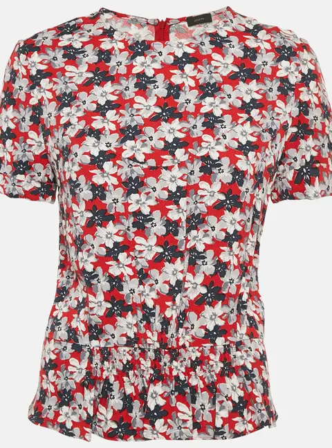 Joseph Multicolor Floral Print Crepe Top M