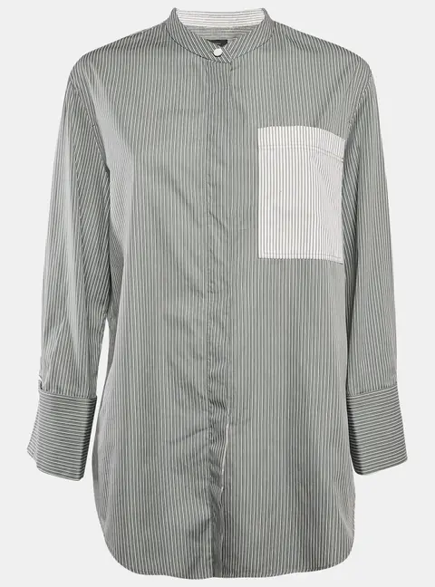 Joseph Grey Pinstripe Cotton Shirt L