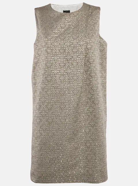 Joseph Gold Jacquard Lam&eacute; Sleeveless Sally Mini Dress M