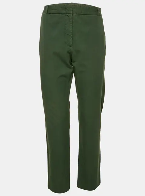 Joseph Dark Green Gabardine Zoom Straight Leg Trousers L