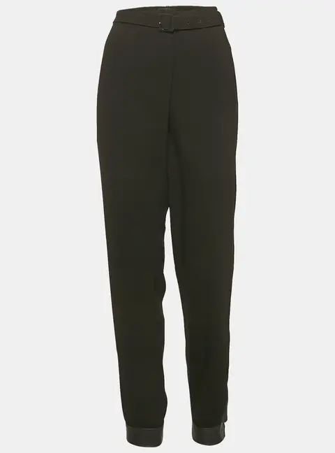 Joseph Black Crepe Belted Trousers M