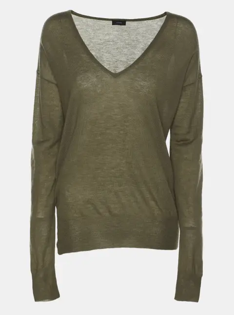 Joseph Olive Green Cashmere Knit Sweater M