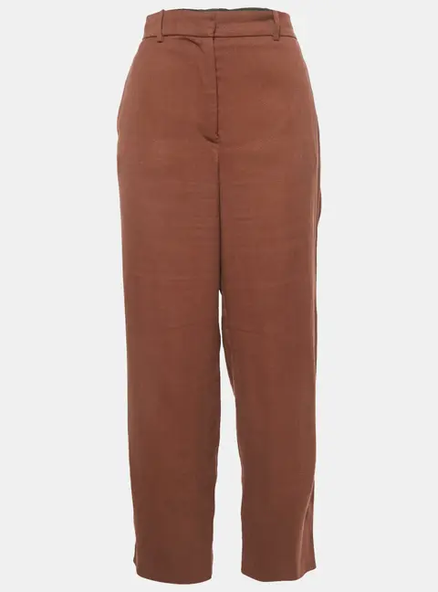 Joseph Brown Crepe Straight Leg Trousers M