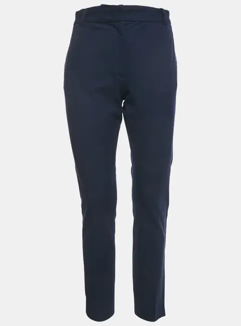 Joseph Navy Blue Cotton Blend Straight Fit Trousers M