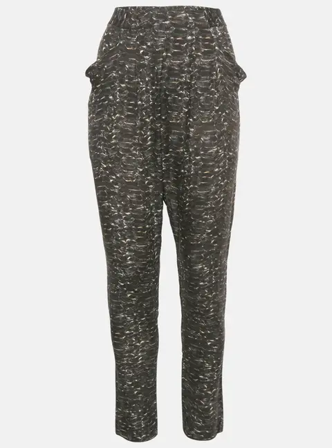 Joseph Grey Animal Print Silk Trousers S