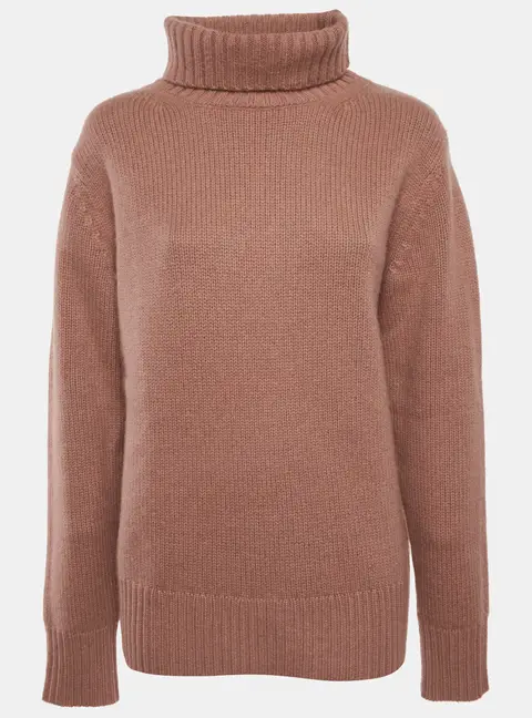 Joseph Light Brick Cashmere Knit TurtleNeck Sweater S