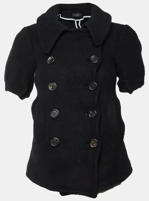 Joseph Black Wool Corduroy Iris Double Breasted Jacket S