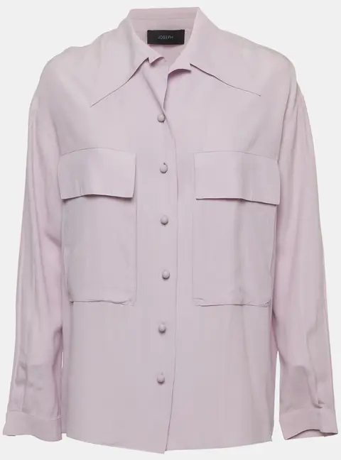 Joseph Purple Silk Crepe Patch Pocket Shirt M