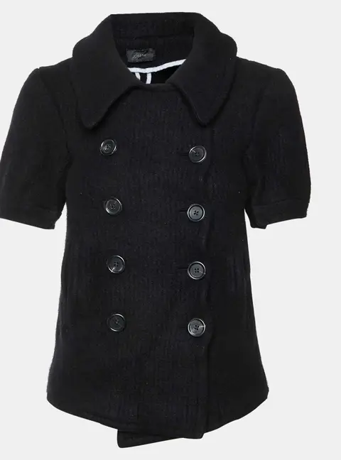 Joseph Black Wool Corduroy Double Breasted Iris Jacket M