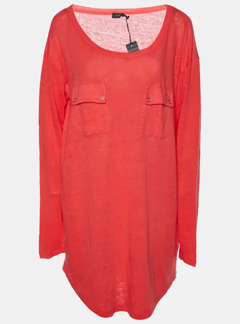 Joseph Pink Linen Knit Pocket Detail Tunic L
