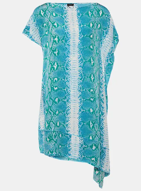 Joseph Blue Snake Printed Silk Shift Dress S