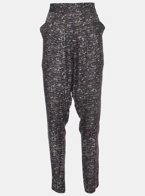 Joseph Grey Water Reptile Print Silk Trousers M