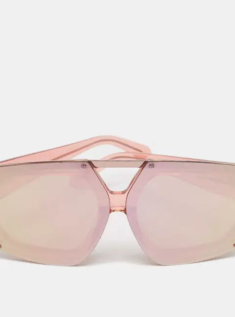 Karen Walker Pink Mirrored Salvador Oversized Sunglasses