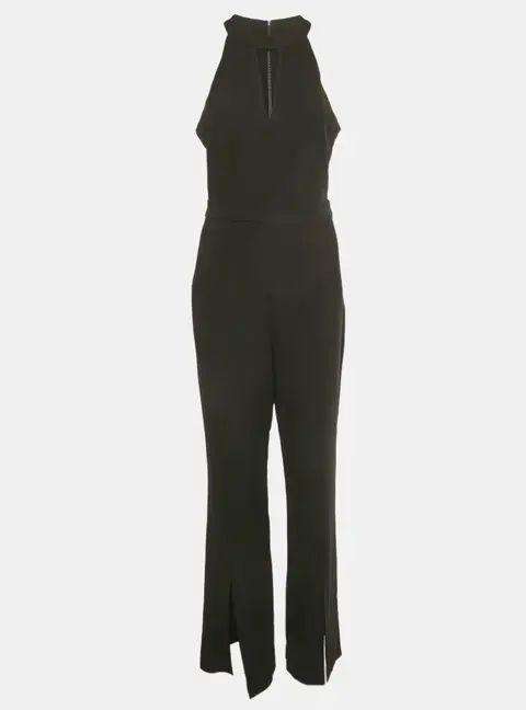 Karl Lagerfeld Black Crepe Party Jumpsuit M