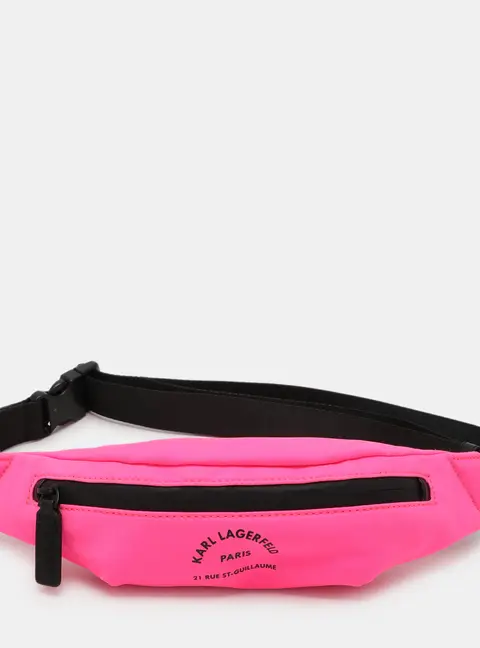 Karl Lagerfeld Neon Pink Nylon Rue St. Guillaume Belt Bag