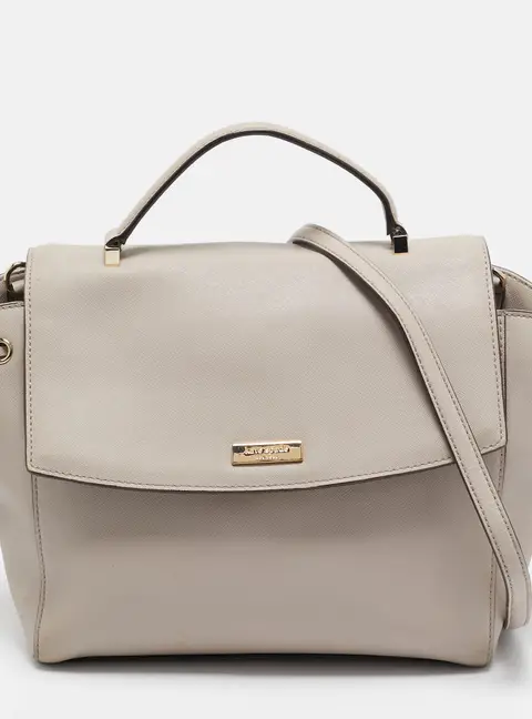 Kate Spade Light Beige Leather Way Lilah Top Handle Bag