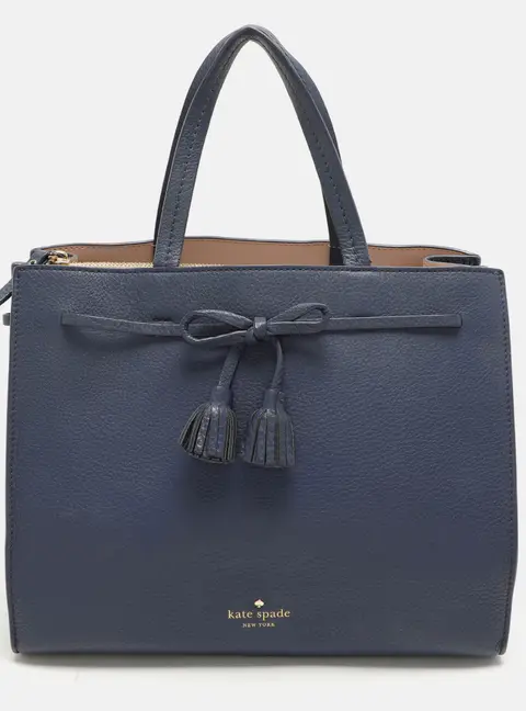 Kate Spade Hayes Street Blue Leather Tote Bag