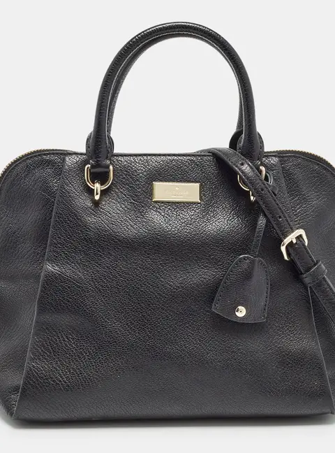 Kate Spade Black Leather Zip Satchel