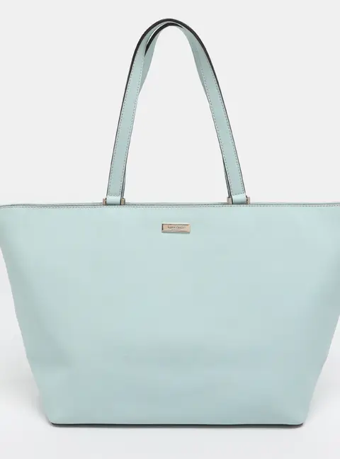 Kate Spade Pale Turquoise Saffiano Leather Shopper Tote