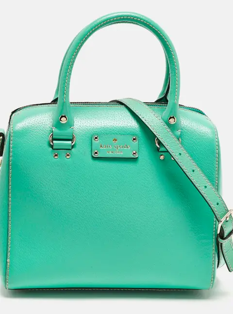 Kate Spade Wellesley Alessa Light Green Leather Satchel