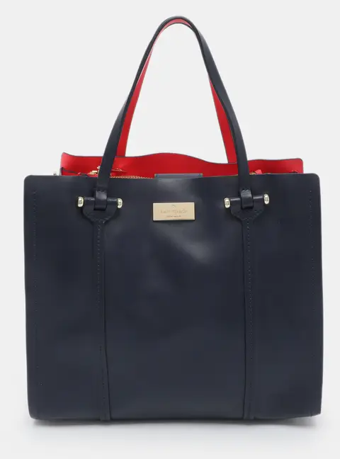Kate Spade Annelle Arbour Hill Small Navy Blue Leather Tote