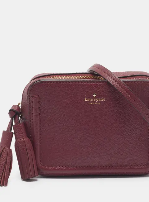 Kate Spade New York Orchard Street Arla Burgundy Leather Crossbody Bag