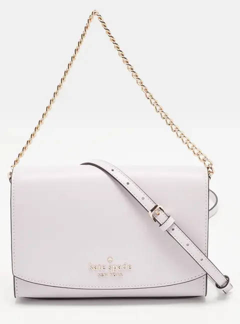 Kate Spade Stacy Lavender Leather Flap Shoulder Bag