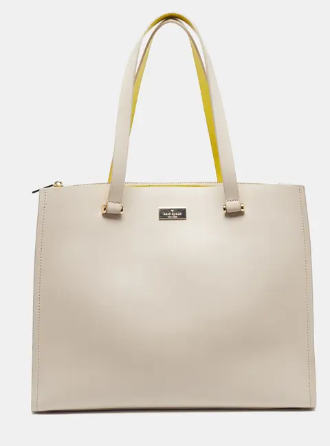 Kate Spade Arbour Hill Kyra Light Beige/Yellow Leather Tote
