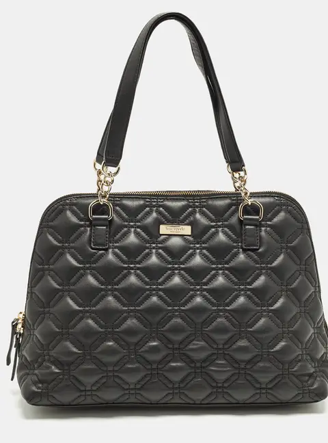 Kate Spade Astor Court Rachelle Black Quilted Leather Satchel