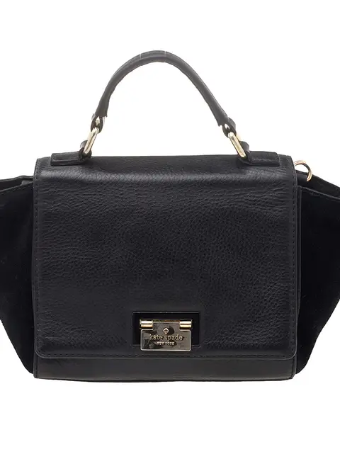 Kate Spade Black Leather And Suede Magnolia Park Top Handle Bag