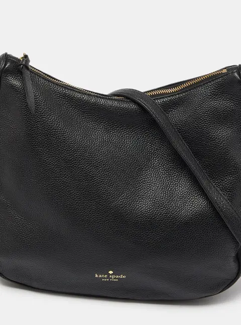 Kate Spade Black Leather Zip Shoulder Bag