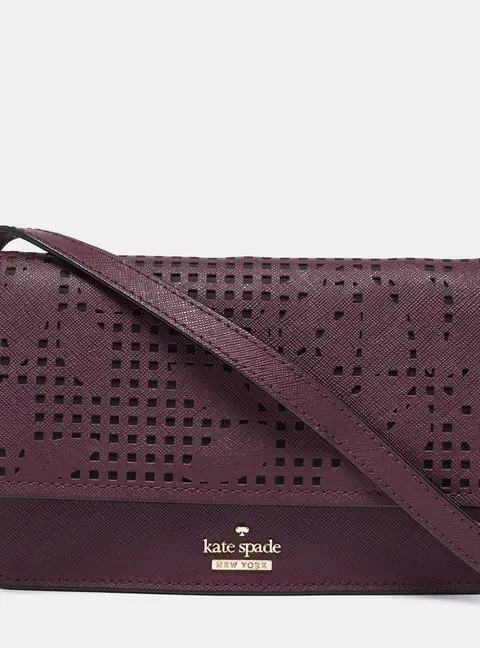 Kate Spade Burgundy Leather Flap Crossbody Bag