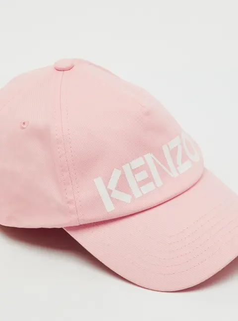 Kenzo Pink Logo Print Cotton Baseball Cap One Size