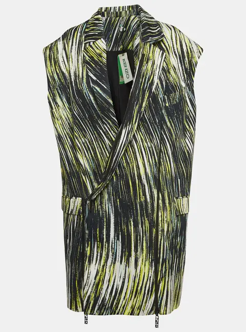 Kenzo Multicolor Printed Cotton Zip Detailed Sleeveless  Jacket M