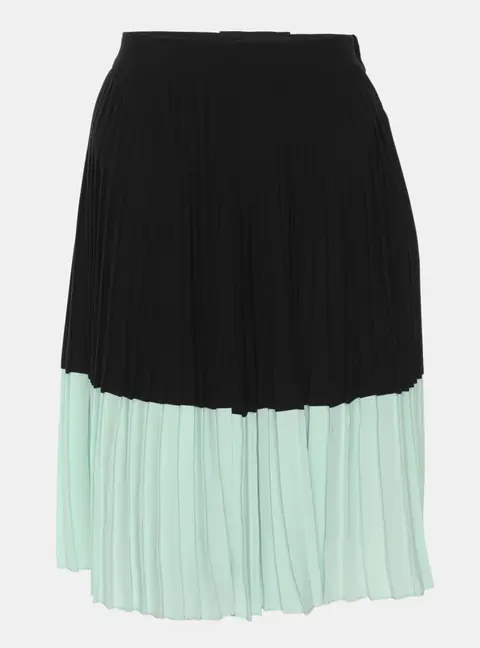 Kenzo Black/Green Georgette Pleated Shorts L