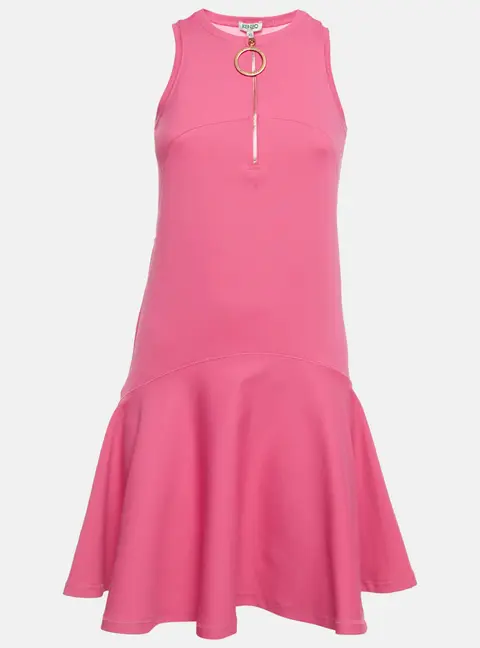 Kenzo Pink Jersey Sleeveless Flared Mini Dress XS