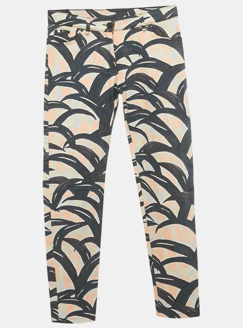 Kenzo Blue Printed Denim Skinny Jeans S Waist 28''