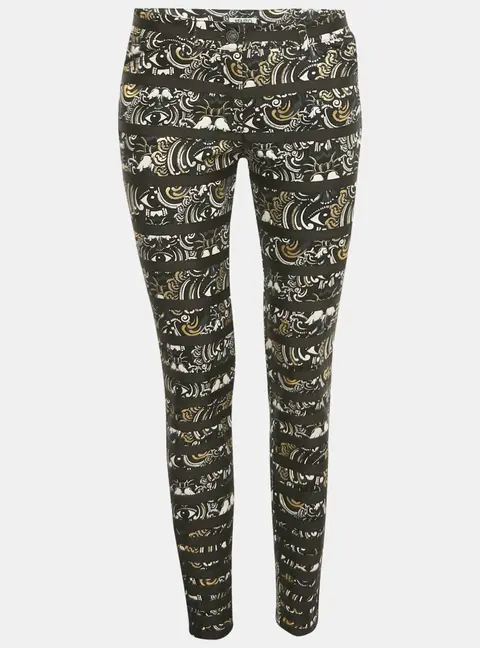 Kenzo Black The Eye Print Cotton Striped Jeans M Waist 30"