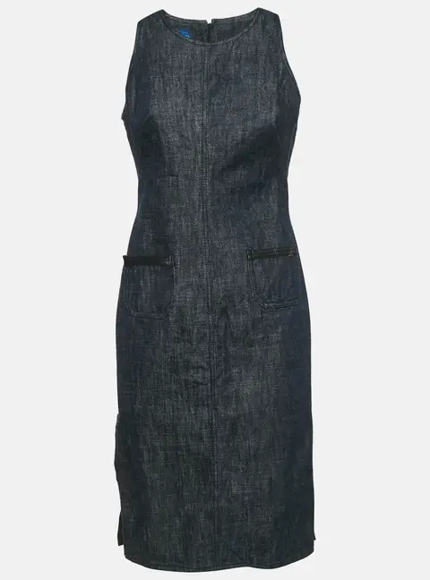 Kenzo Navy Blue Denim Jeans Sleeveless Short Dress M